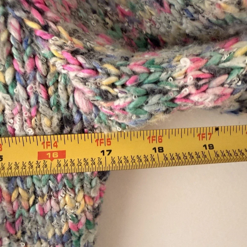 Nine West Womens Y2K Rainbow Speckled Knit Cardigan Sweater Size S Soft Grunge - Picture 8 of 8